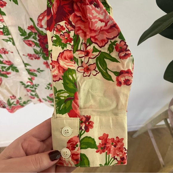 Vintage Betsey Johnson Cabbage Rose Shirt Dress - Picture 5 of 11